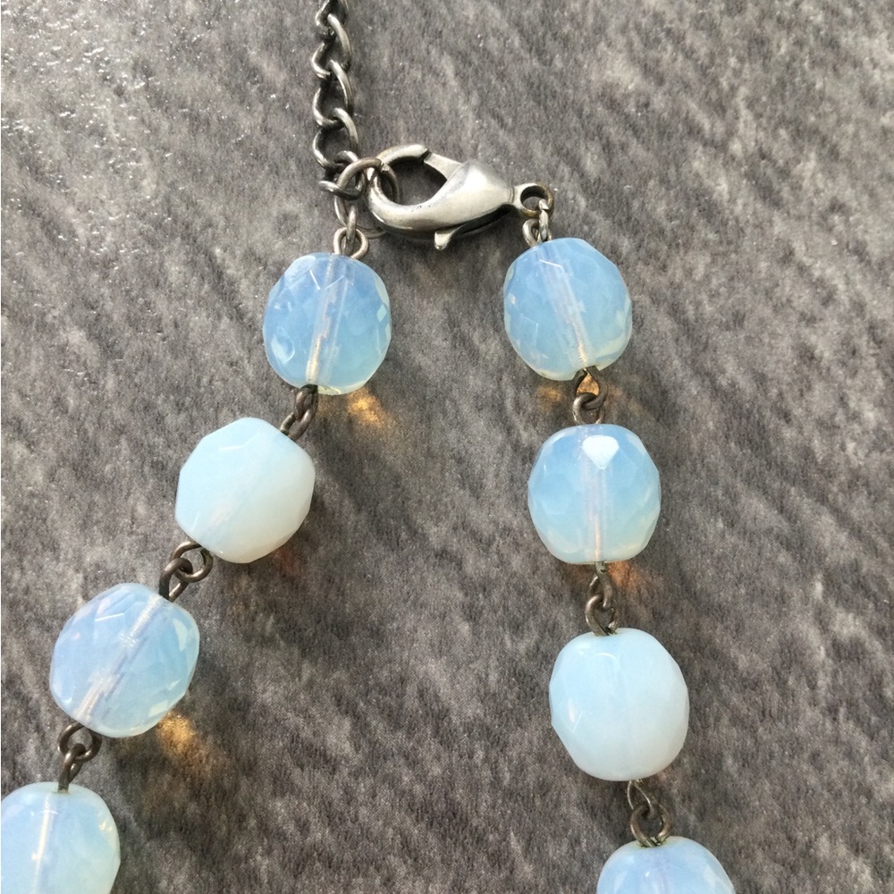 Vintage Opalescent Semi Briolette Cut Adjustable Necklace